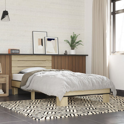 Giroletto Rovere Sonoma 90x200 cm Legno Multistrato e Metallo