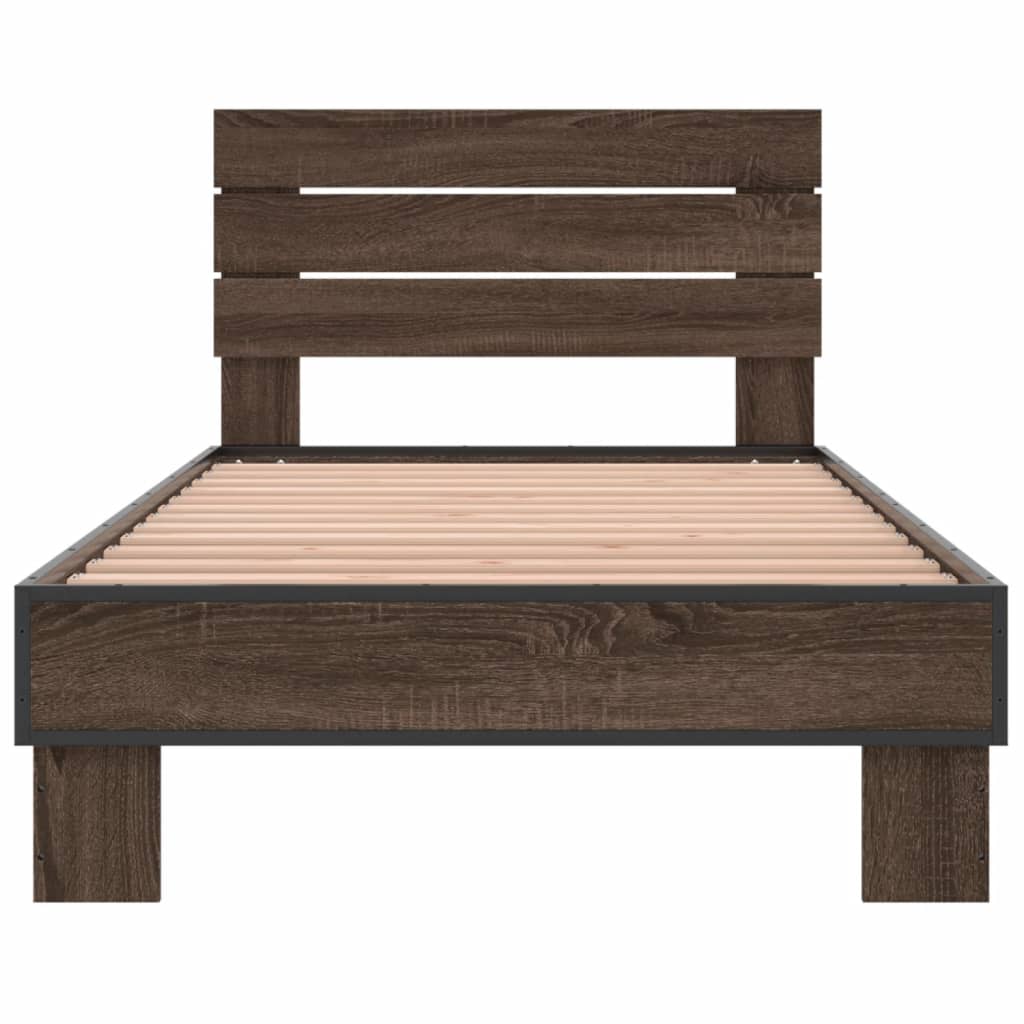 Giroletto Rovere Marrone 90x200 cm Legno Multistrato e Metallo