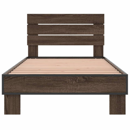 Giroletto Rovere Marrone 90x200 cm Legno Multistrato e Metallo