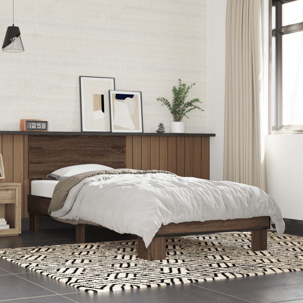 Giroletto Rovere Marrone 90x200 cm Legno Multistrato e Metallo