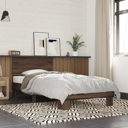 Giroletto Rovere Marrone 90x200 cm Legno Multistrato e Metallo