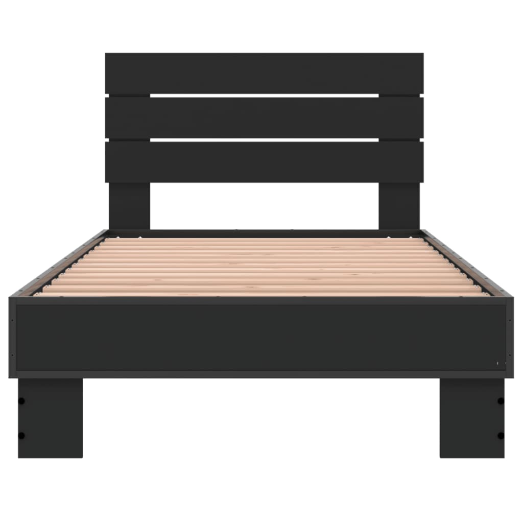 Giroletto Nero 75x190 cm in Legno Multistrato e Metallo