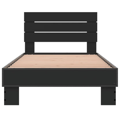 Giroletto Nero 75x190 cm in Legno Multistrato e Metallo