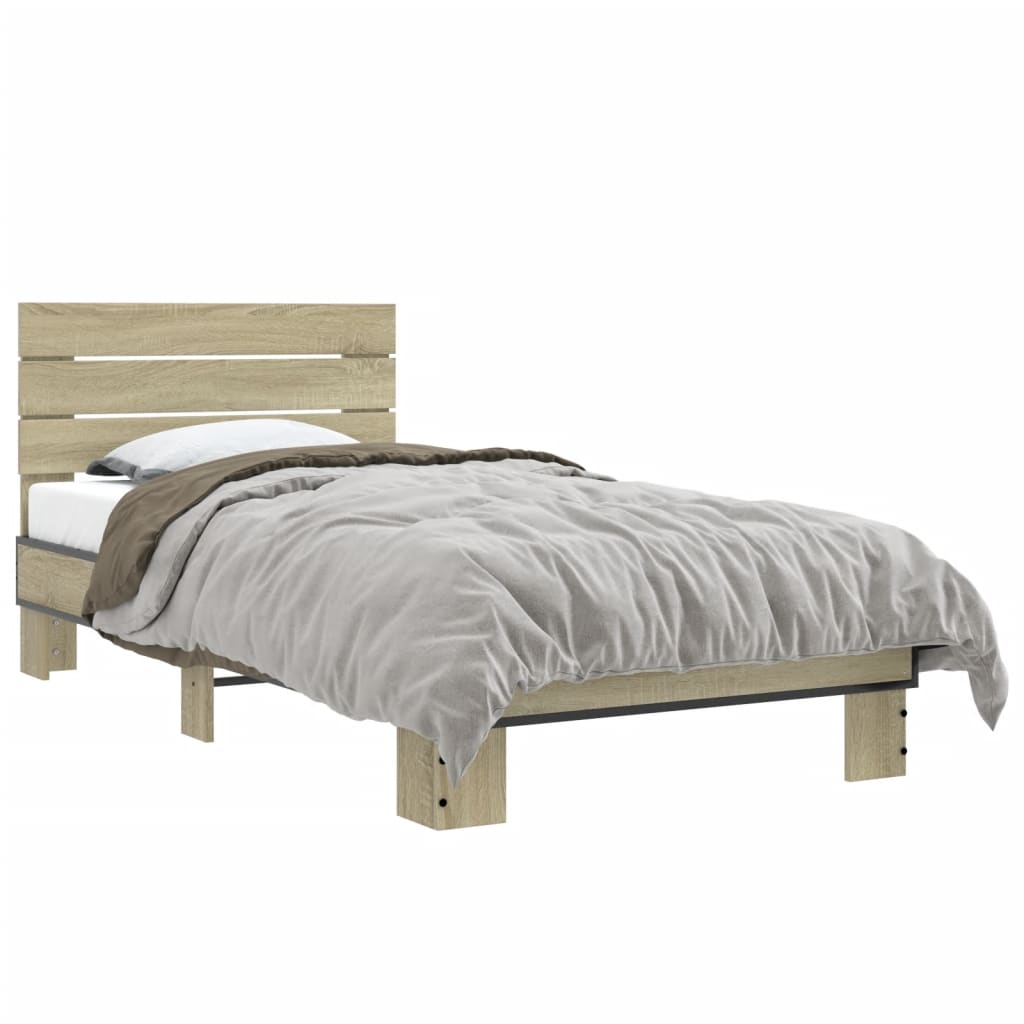 Giroletto Rovere Sonoma 75x190cm in Legno Multistrato e Metallo