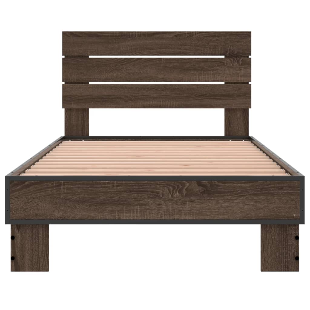 Giroletto Rovere Marrone 90x190 cm Legno Multistrato e Metallo