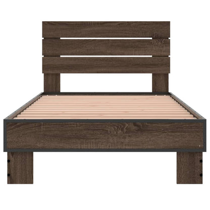 Giroletto Rovere Marrone 90x190 cm Legno Multistrato e Metallo