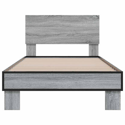 Giroletto Grigio Sonoma 100x200 cm Legno Multistrato e Metallo