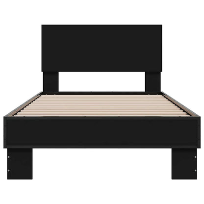Giroletto Nero 90x200 cm in Legno Multistrato e Metallo