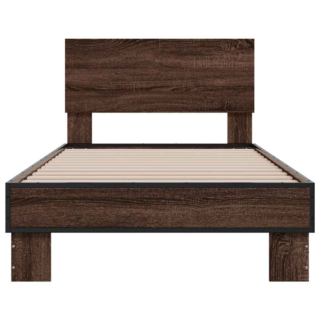 Giroletto Rovere Marrone 90x200 cm Legno Multistrato e Metallo