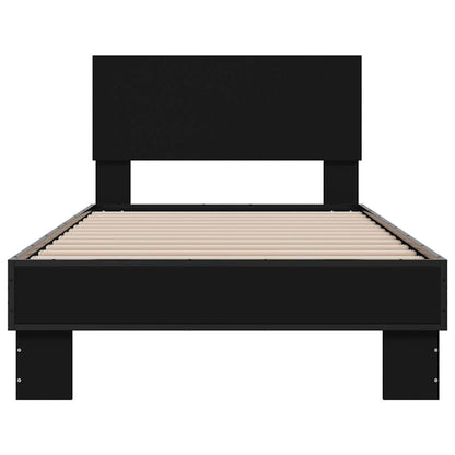 Giroletto Nero 90x190 cm in Legno Multistrato e Metallo