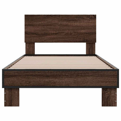 Giroletto Rovere Marrone 90x190 cm Legno Multistrato e Metallo