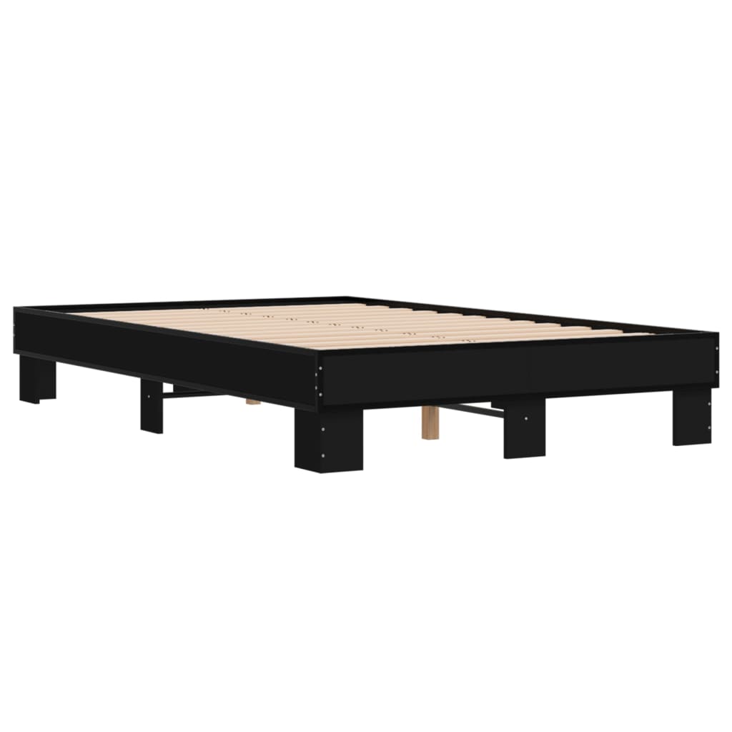 Giroletto Nero 120x200 cm in Legno Multistrato e Metallo