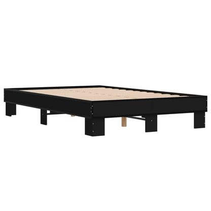 Giroletto Nero 120x200 cm in Legno Multistrato e Metallo