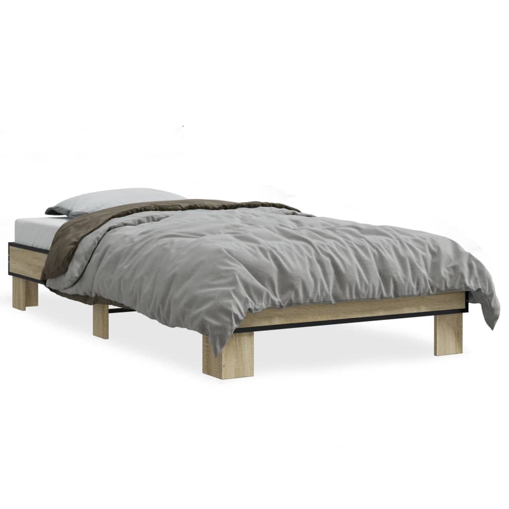 Giroletto Rovere Sonoma 90x200 cm Legno Multistrato e Metallo