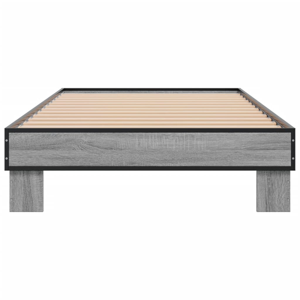 Giroletto Grigio Sonoma 90x200 cm Legno Multistrato e Metallo