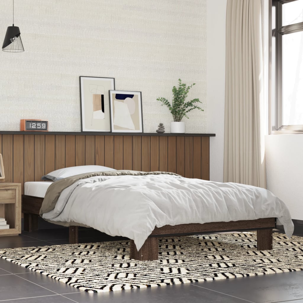 Giroletto Rovere Marrone 90x200 cm Legno Multistrato e Metallo