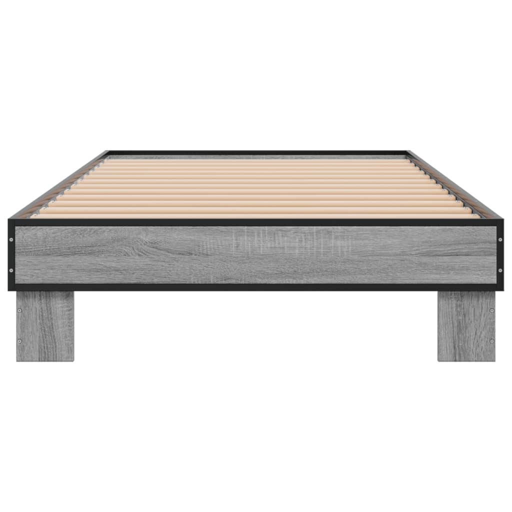 Giroletto Grigio Sonoma 75x190cm in Legno Multistrato e Metallo