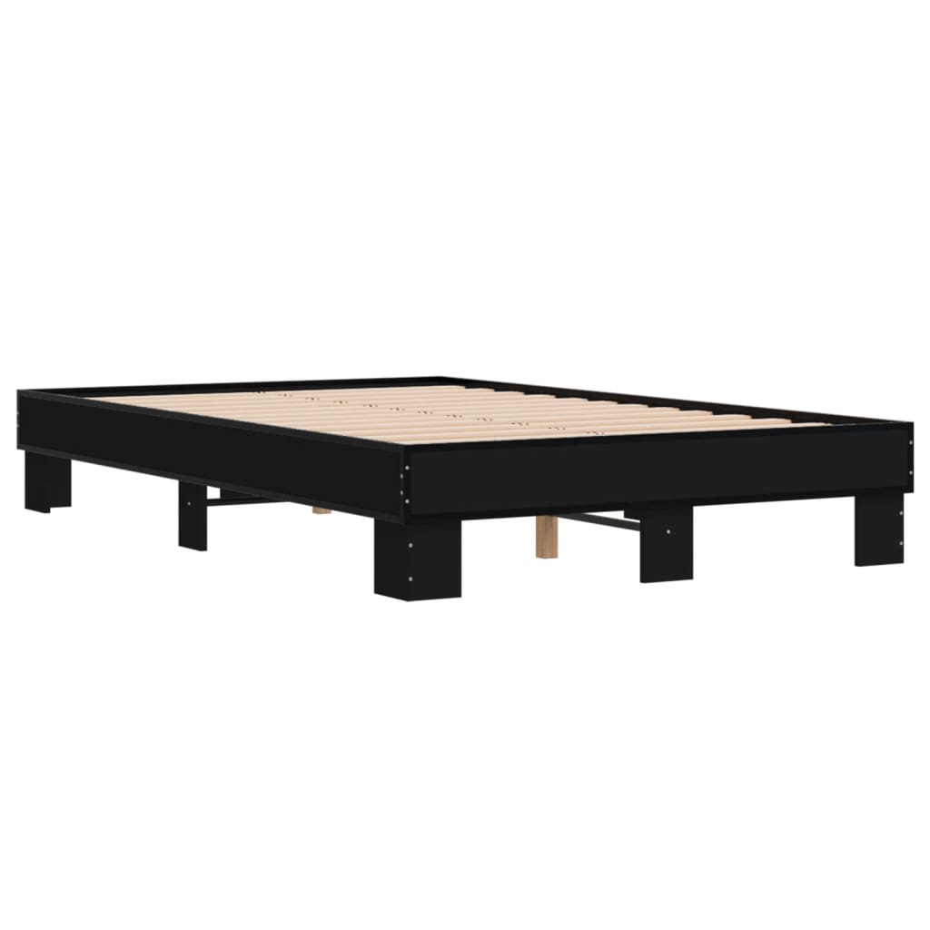 Giroletto Nero 135x190 cm in Legno Multistrato e Metallo