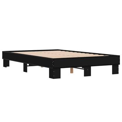 Giroletto Nero 135x190 cm in Legno Multistrato e Metallo