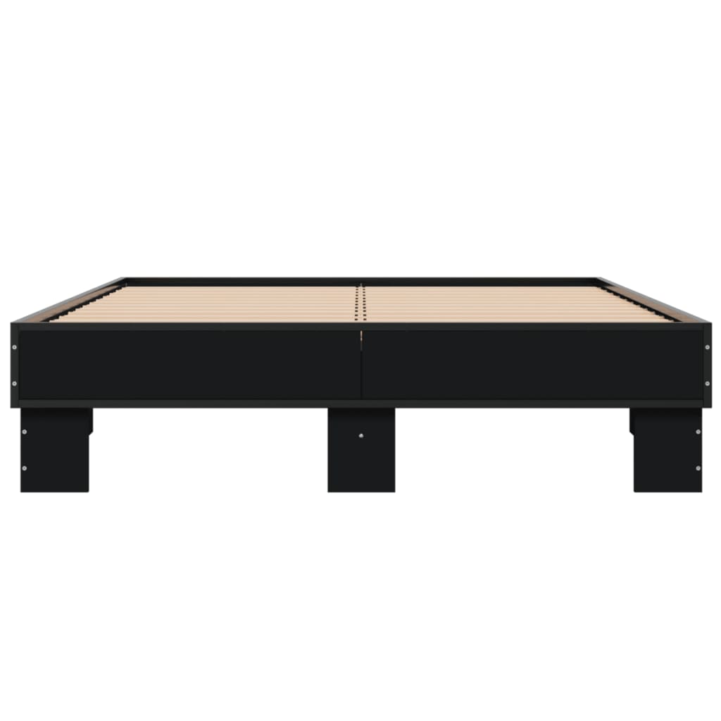 Giroletto Nero 135x190 cm in Legno Multistrato e Metallo