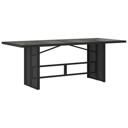 Set da Pranzo per Giardino con cuscino 7 pcs Nero polyrattan
