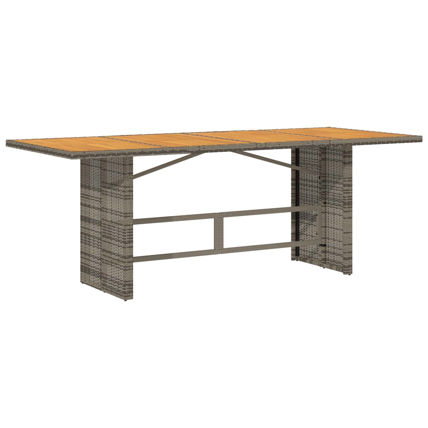 Set da Pranzo per Giardino con cuscino 9 pcs Grigio polyrattan