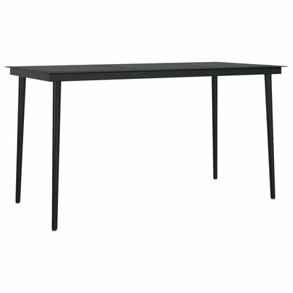 Set da Pranzo per Giardino con cuscino 5 pcs Nero polyrattan