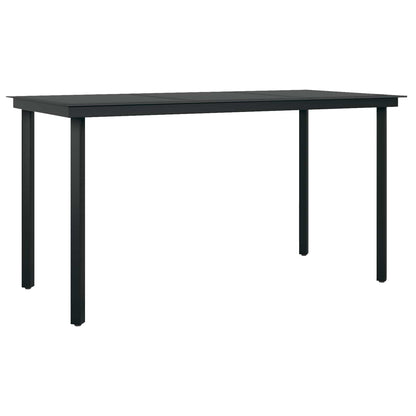 Set da Pranzo per Giardino con cuscino 5 pcs Nero polyrattan