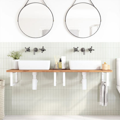 Reggimensole per Lavabo 2 pz Bianche Rettangolari in Acciaio