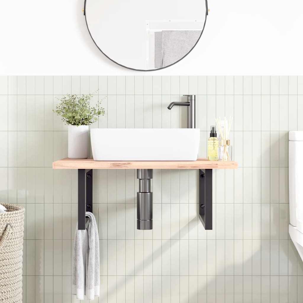 Reggimensole per Lavabo 2 pz Nere Rettangolari in Acciaio