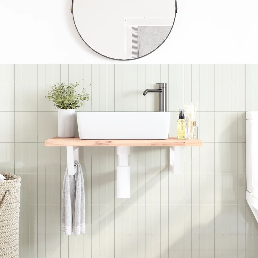 Reggimensole per Lavabo 2 pz Bianche Trapezio in Acciaio