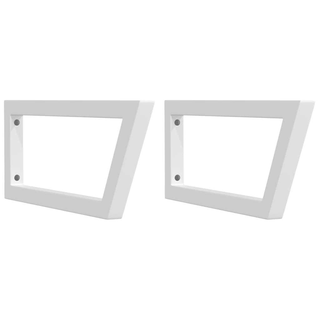 Reggimensole per Lavabo 2 pz Bianche Trapezio in Acciaio