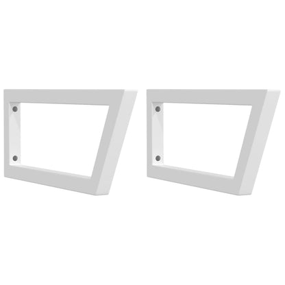 Reggimensole per Lavabo 2 pz Bianche Trapezio in Acciaio