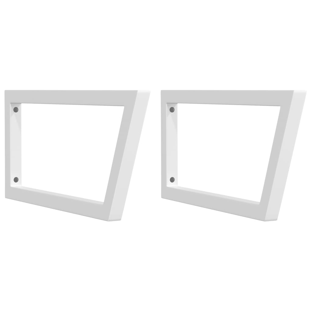 Reggimensole per Lavabo 2 pz Bianche Trapezio in Acciaio