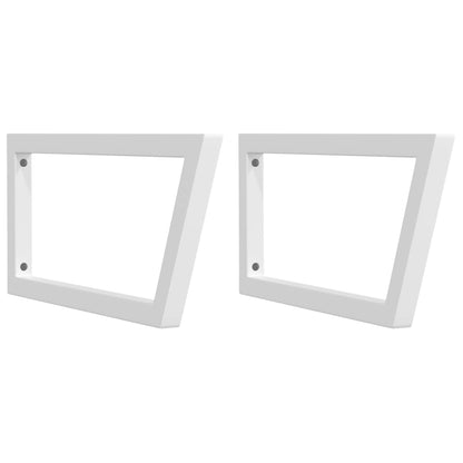 Reggimensole per Lavabo 2 pz Bianche Trapezio in Acciaio