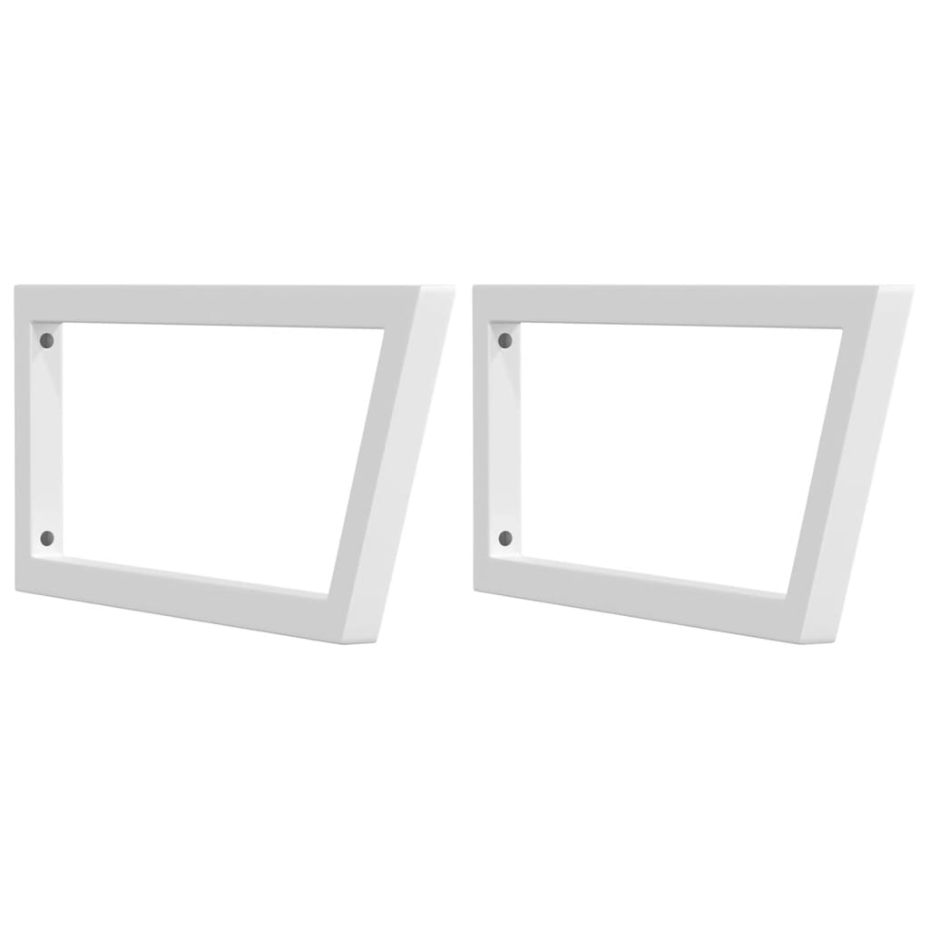 Reggimensole per Lavabo 2 pz Bianche Trapezio in Acciaio
