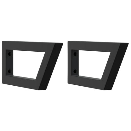 Reggimensole per Lavabo 2 pz Nere Trapezio in Acciaio