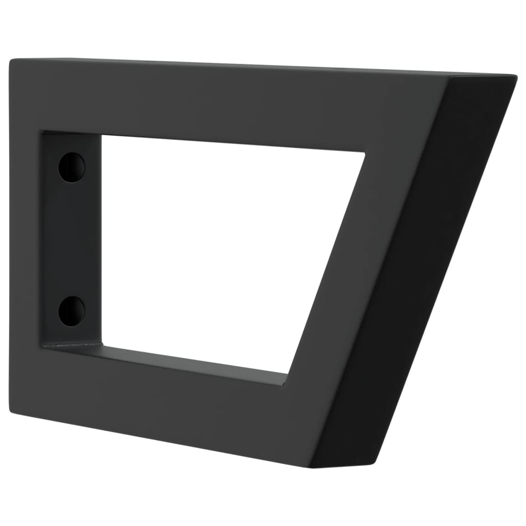 Reggimensole per Lavabo 2 pz Nere Trapezio in Acciaio