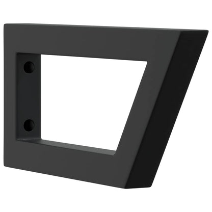 Reggimensole per Lavabo 2 pz Nere Trapezio in Acciaio