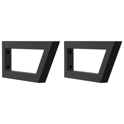 Reggimensole per Lavabo 2 pz Nere Trapezio in Acciaio