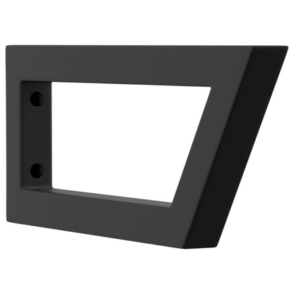 Reggimensole per Lavabo 2 pz Nere Trapezio in Acciaio