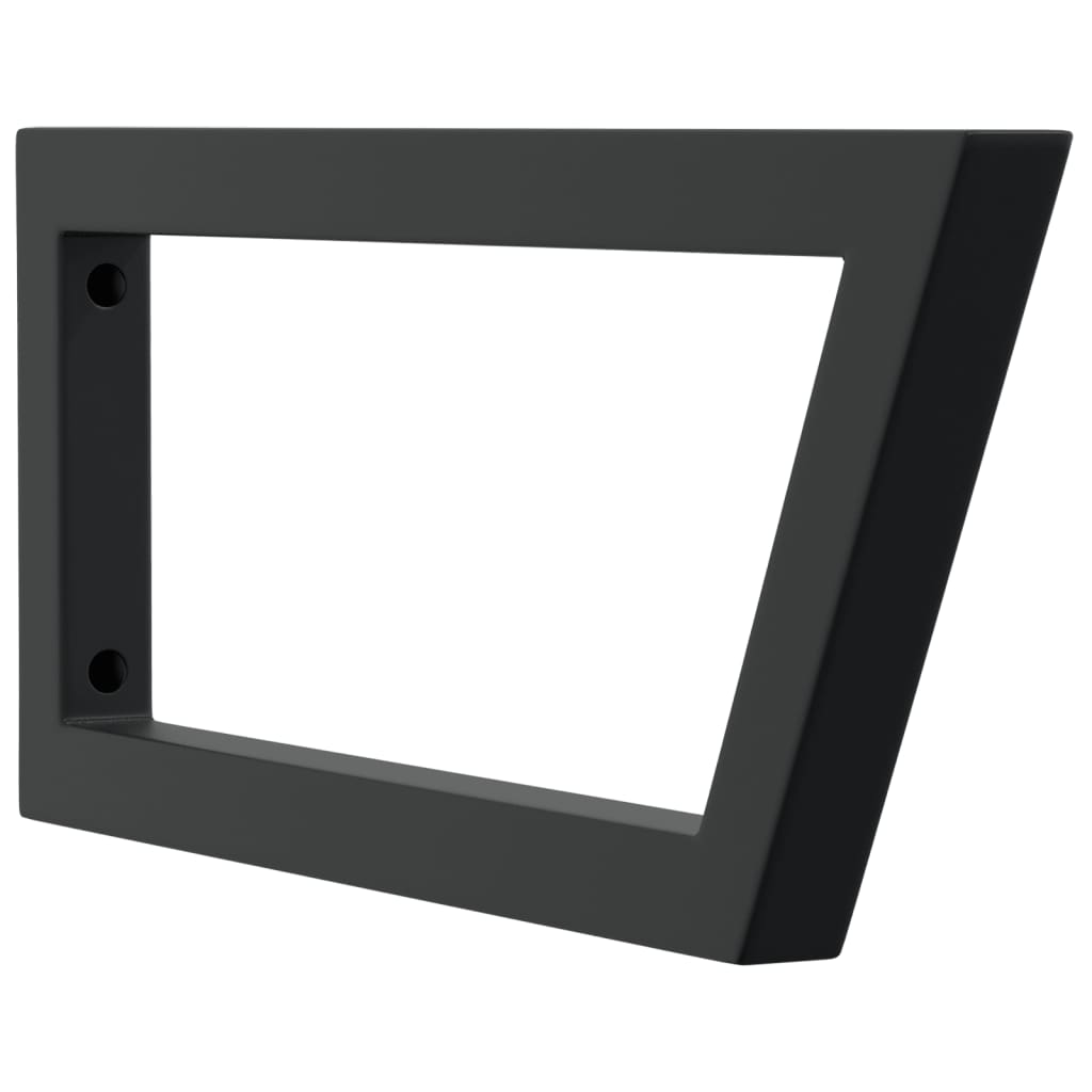 Reggimensole per Lavabo 2 pz Nere Trapezio in Acciaio