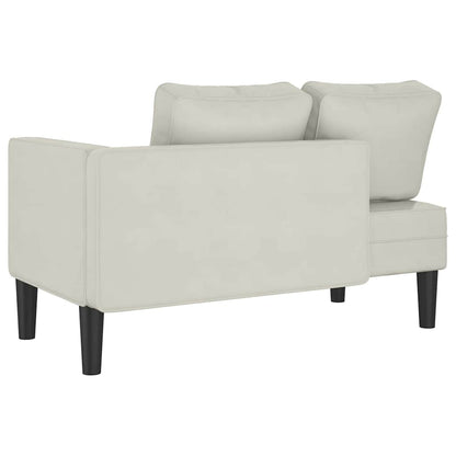 Chaise Longue con Cuscini Crema in Velluto