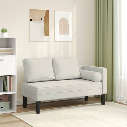 Chaise Longue con Cuscini Crema in Velluto