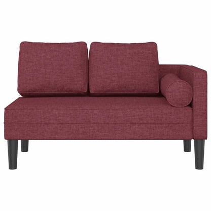Chaise Lounge con Cuscini Rosso Vino in Tessuto