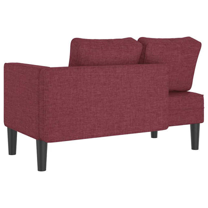 Chaise Lounge con Cuscini Rosso Vino in Tessuto
