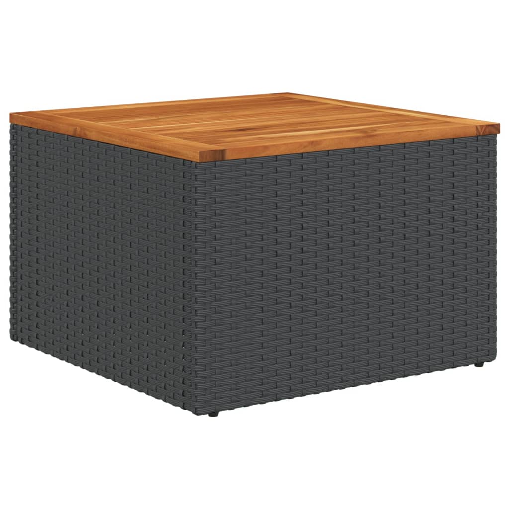 Set Divani da Giardino 2 pz con Cuscini Nero Polyrattan Acacia