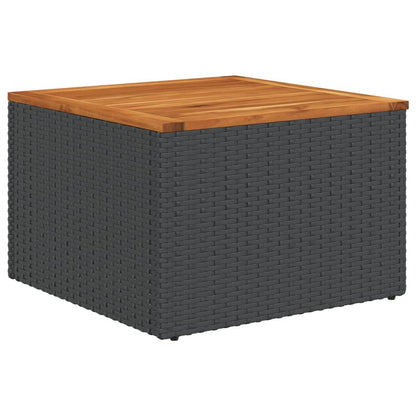 Set Divani da Giardino 2 pz con Cuscini Nero Polyrattan Acacia