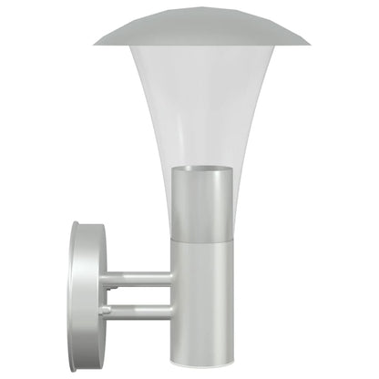 Applique da Esterno 2 pz Argento in Acciaio Inossidabile