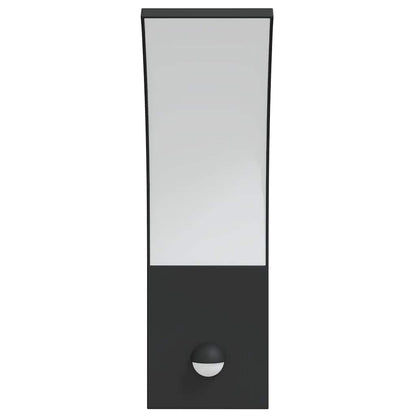 Applique con LED e Sensore 2 pz Nere in Alluminio Pressofuso